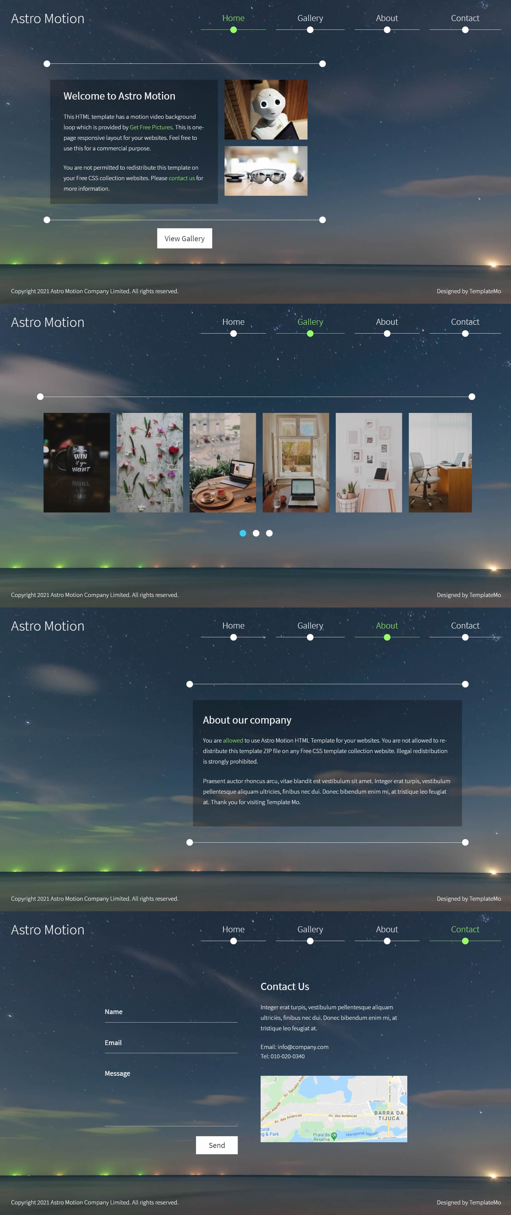 Astro Motion website template preview
