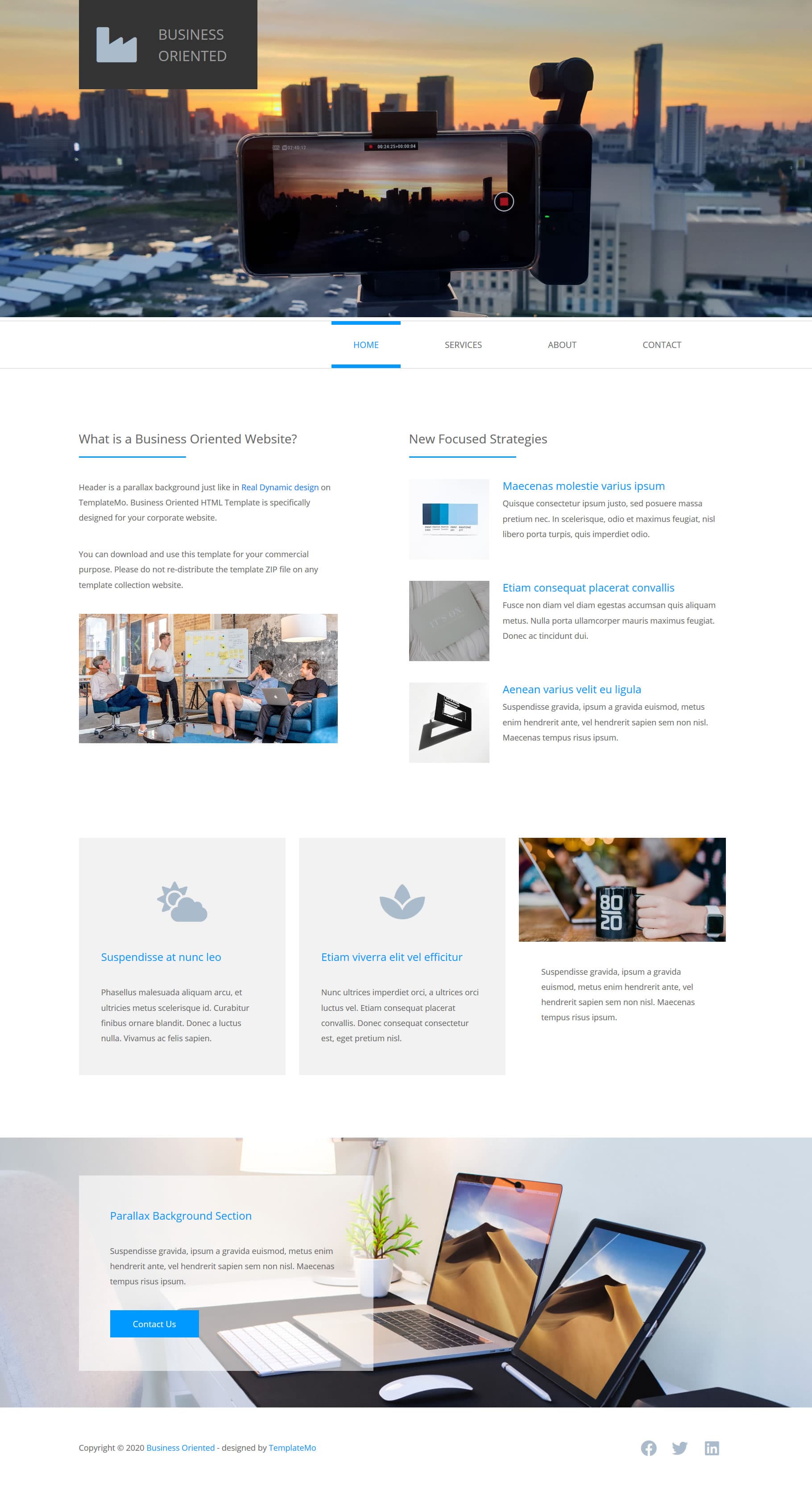 Business Oriented website template preview