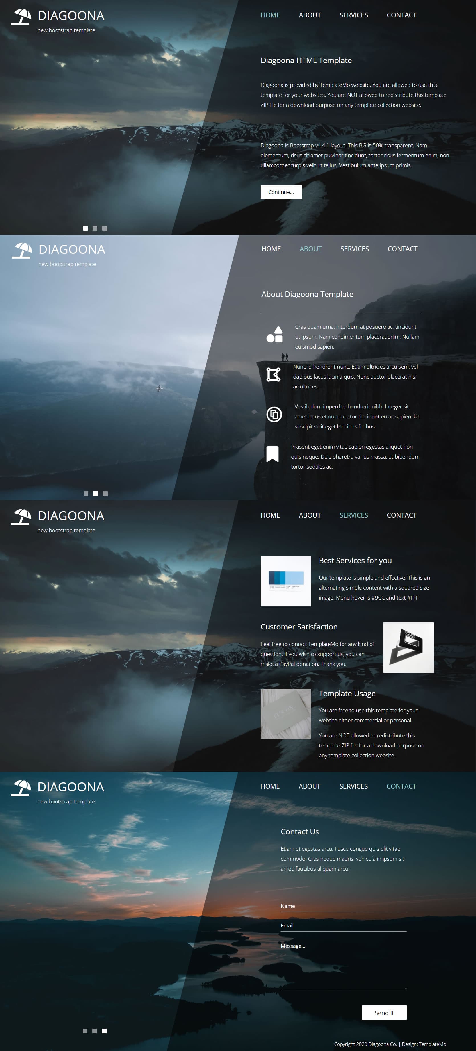 Diagoona website template preview