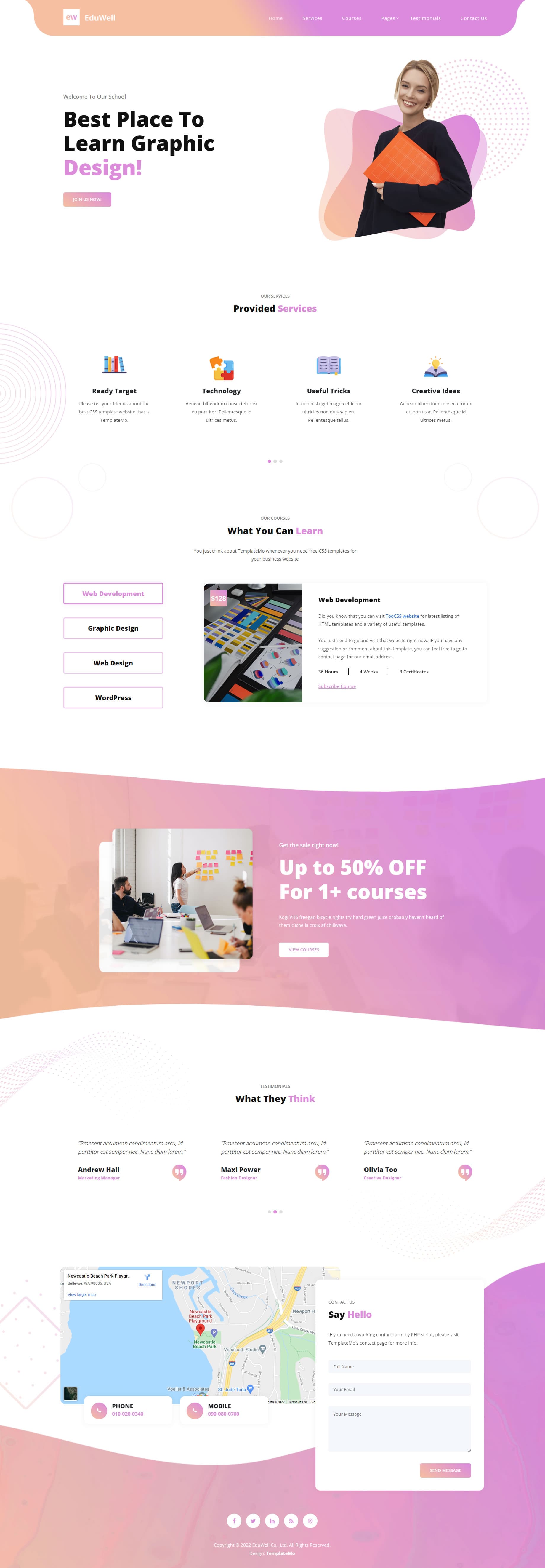 Eduwell website template preview
