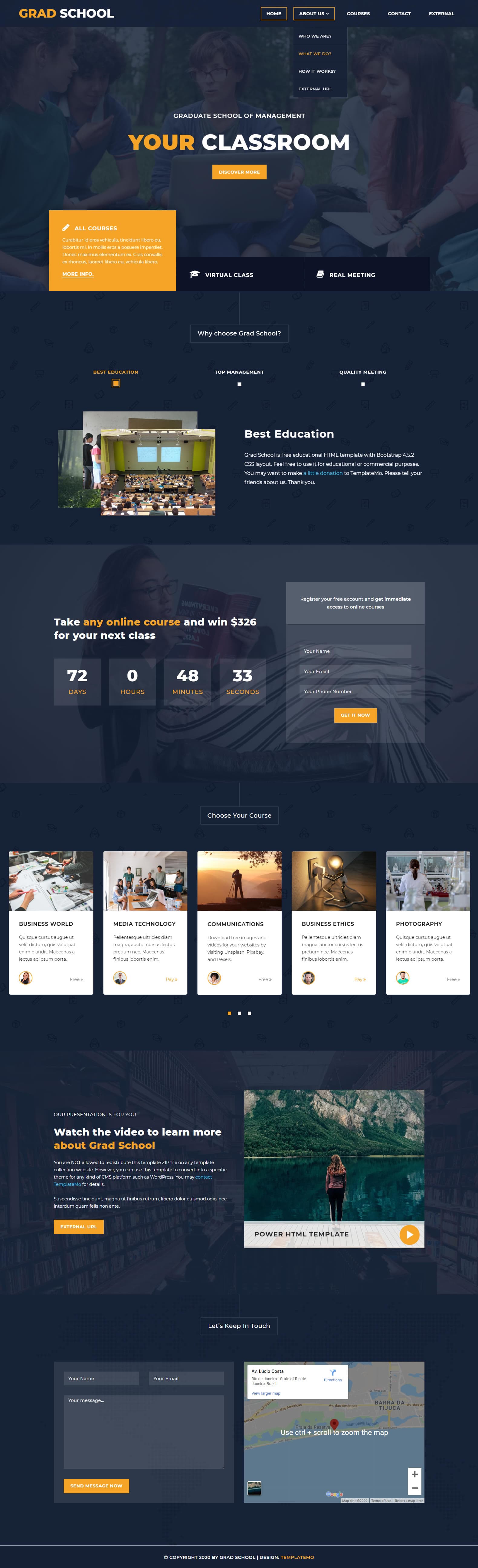 Grad School website template preview