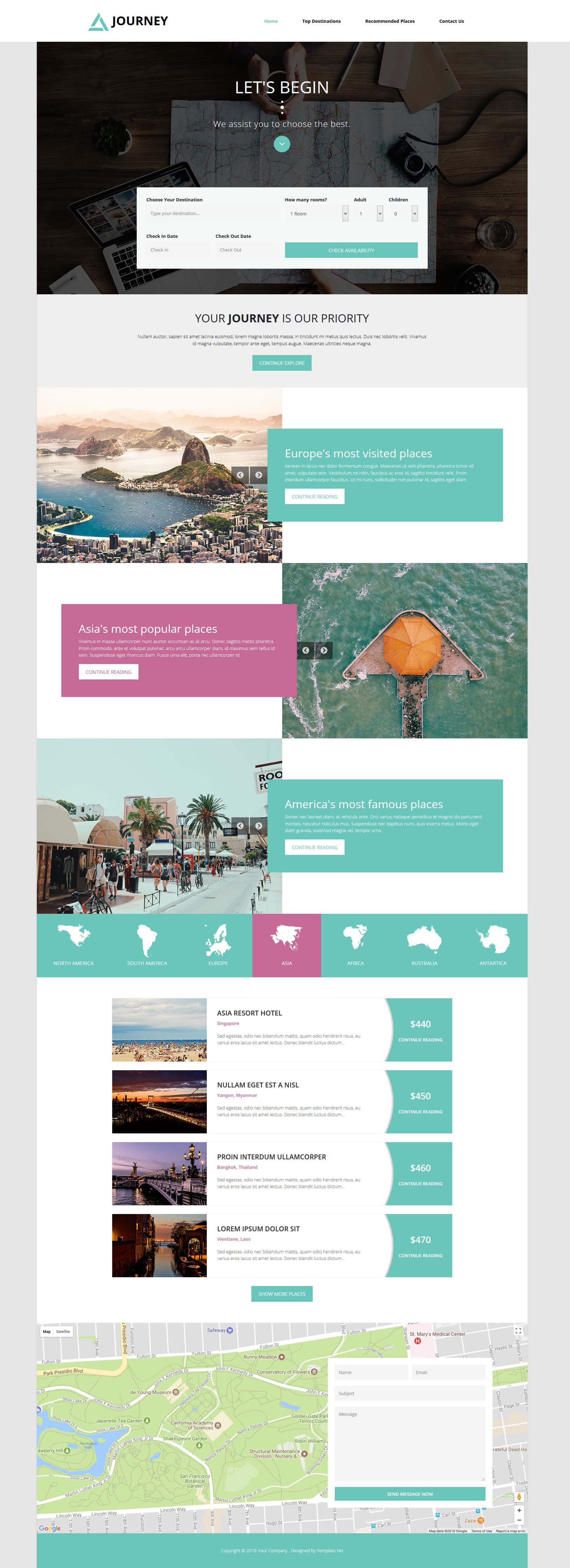 Journey website template preview