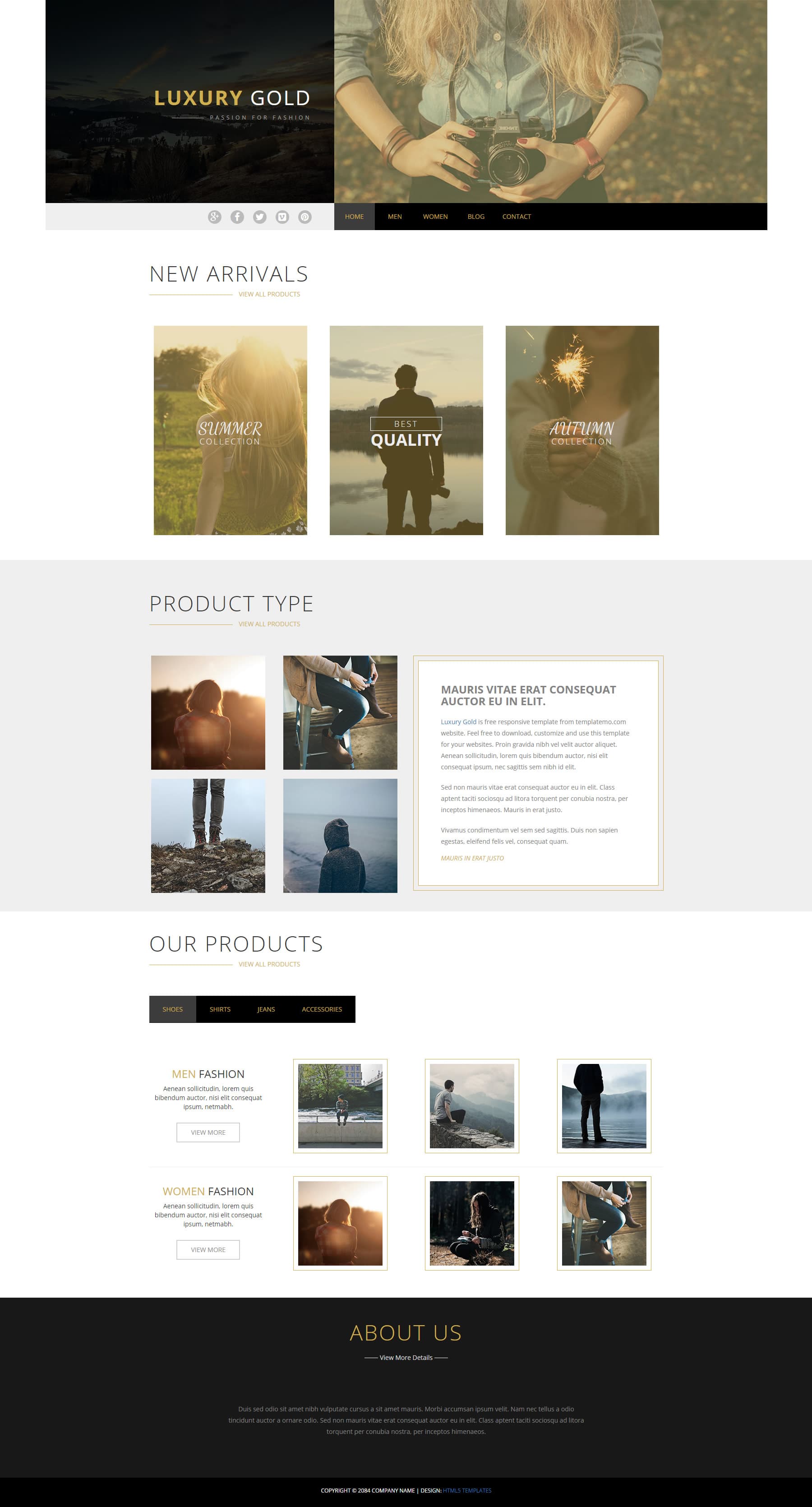 Luxury Gold website template preview