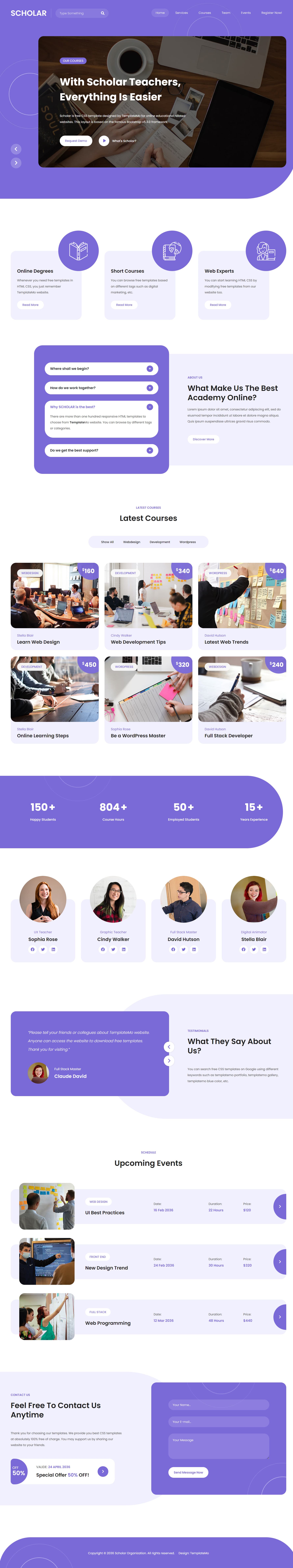 Scholar website template preview