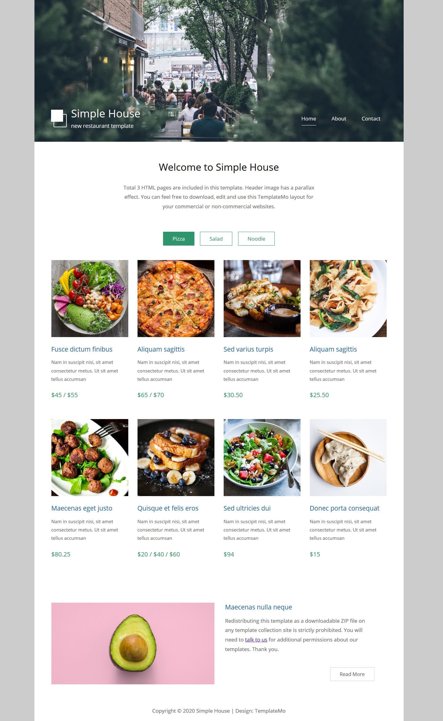 Simple House website template preview
