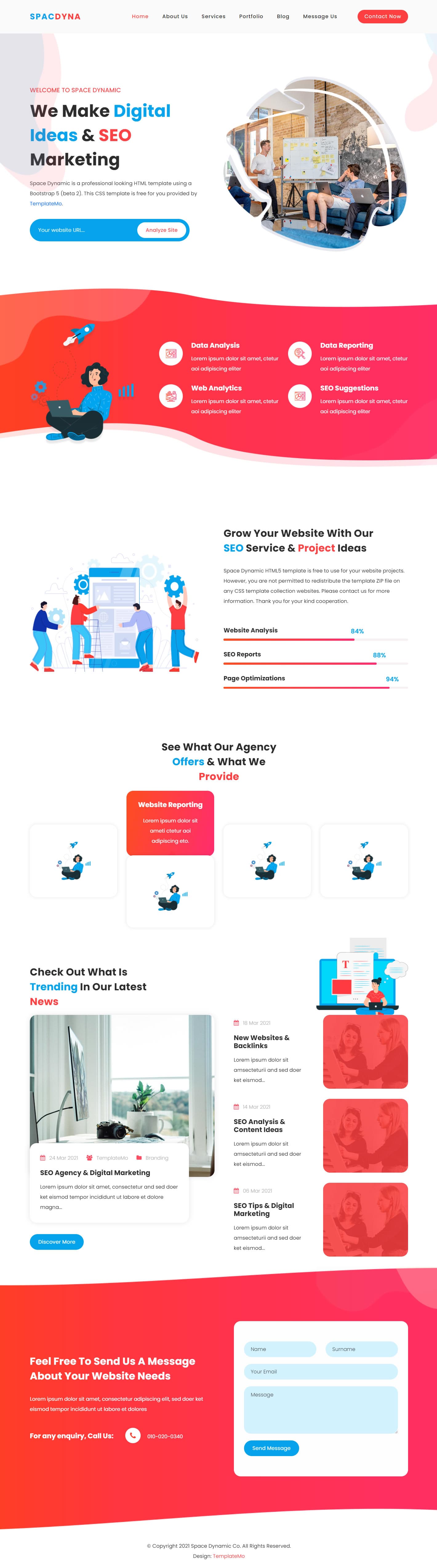 Space Dynamic website template preview