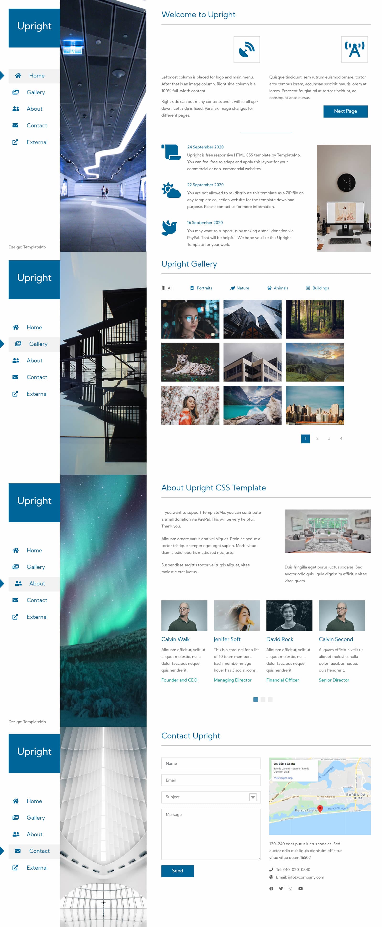 Upright website template preview