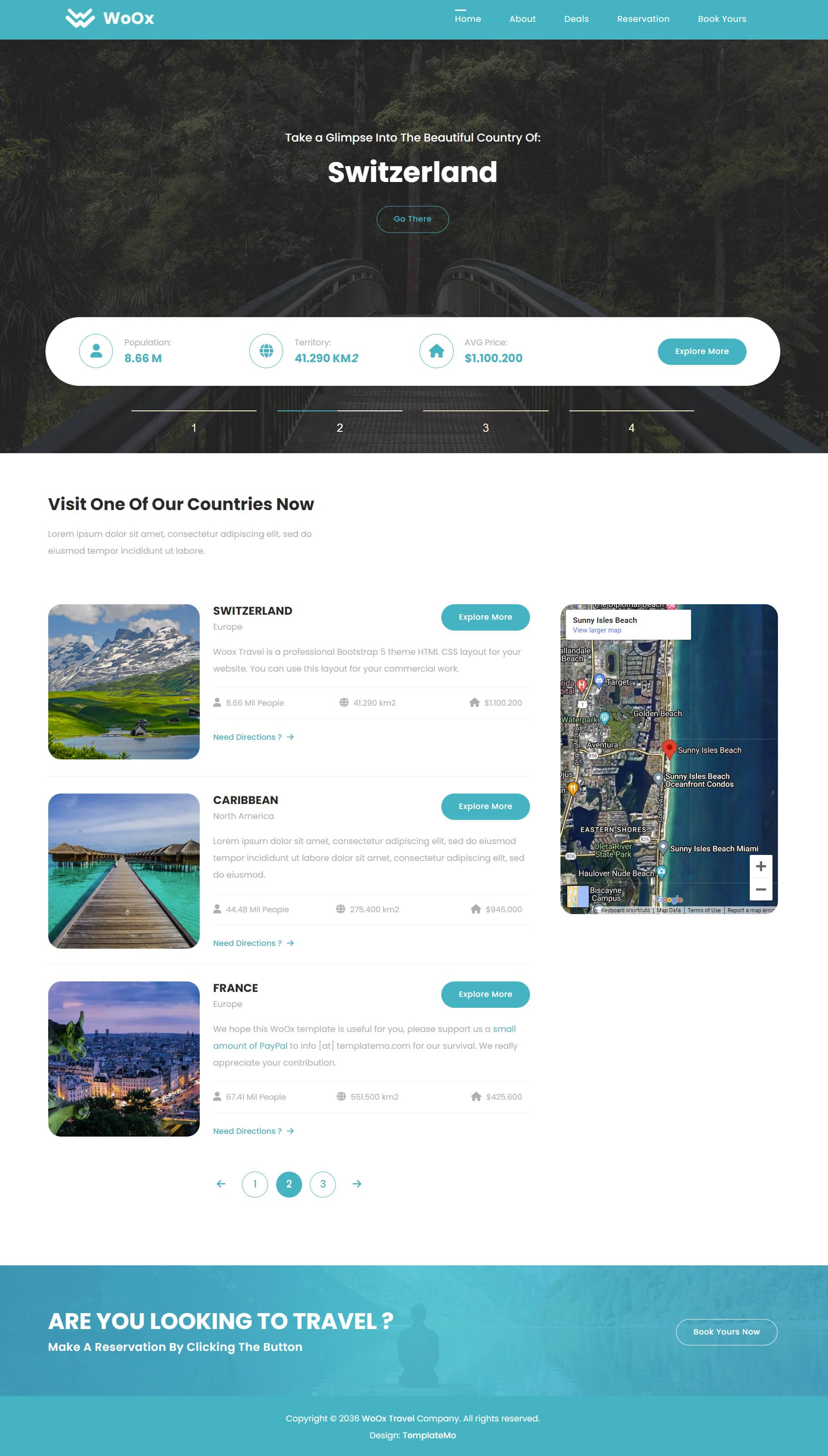 Woox Travel website template preview